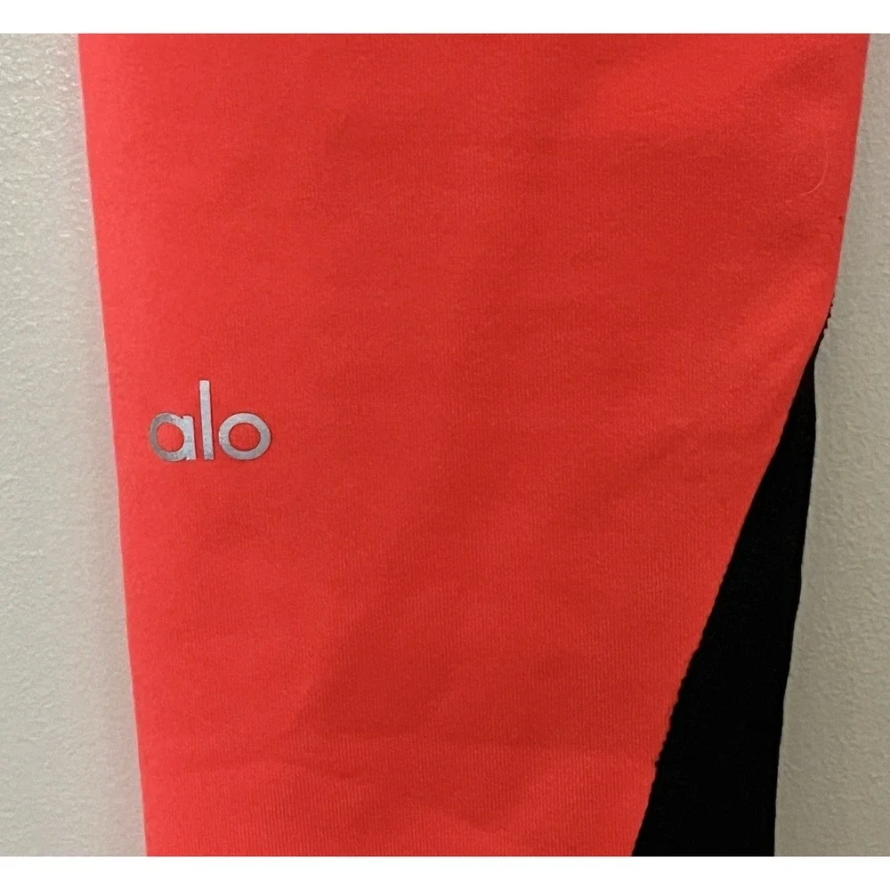 Alo Yoga Illusion 4 Leggings Women's XS Black Coral Gym Workout‎ Athleisure